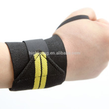 Suporte de pulso de tricô personalizado amarelo de apoio de esporte de levantamento de peso personalizado